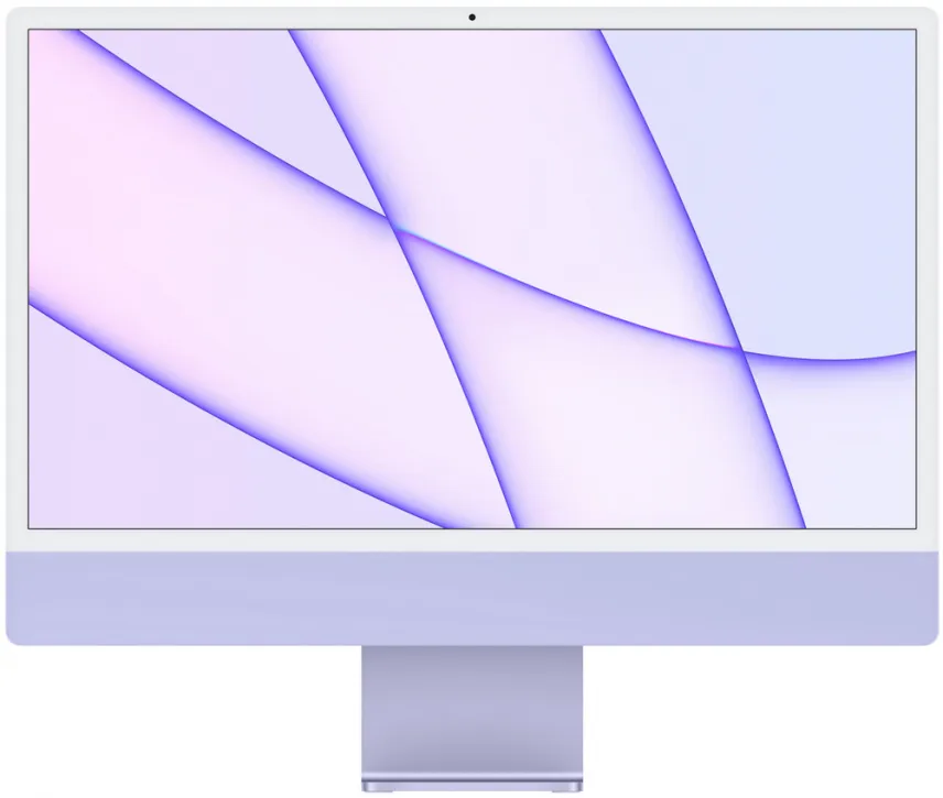 Apple iMac 24" Retina 4,5K, M1 (8C CPU, 8C GPU), 8 ГБ, 256 ГБ SSD, фиолетовый