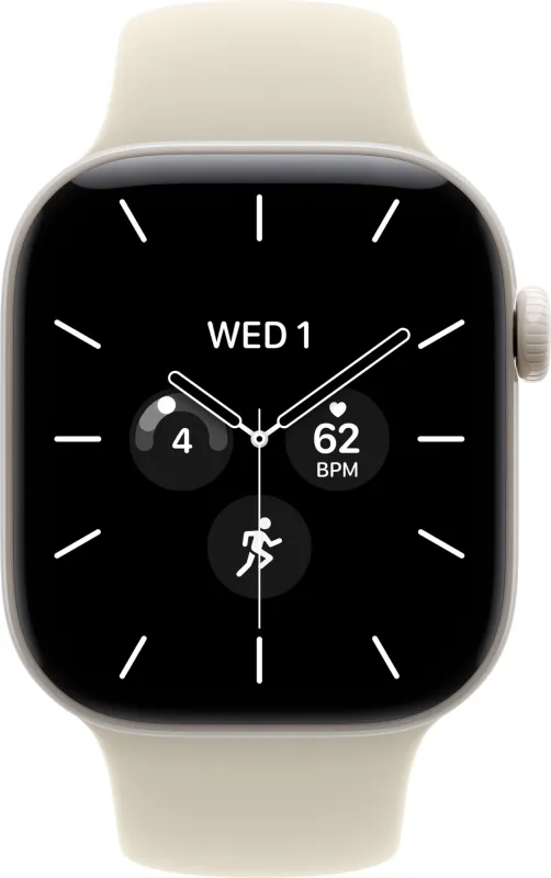 Apple Watch Series 12, 46 мм, Ceramic, корпус жемчужно-белого цвета, спортивный ремешок песочного цвета