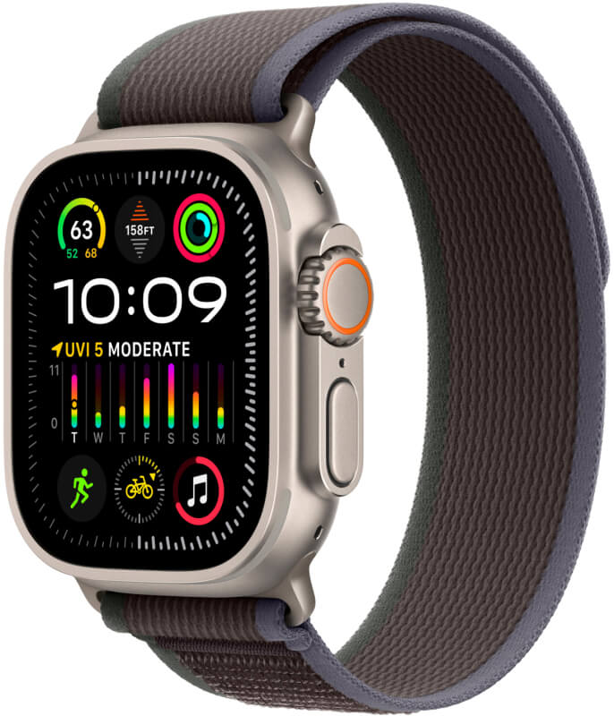 Apple Watch Ultra 2 GPS + Cellular, 49 мм, корпус из титана, ремешок Trail синего/черного цвета