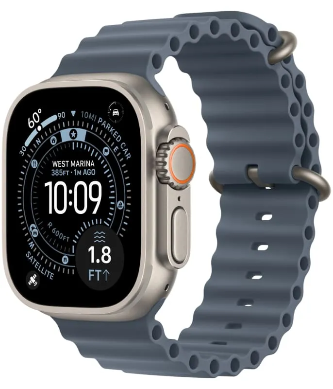 Apple Watch Ultra 3 GPS + Cellular, 49 мм, корпус из титана, ремешок Ocean «якорно-синего» цвета