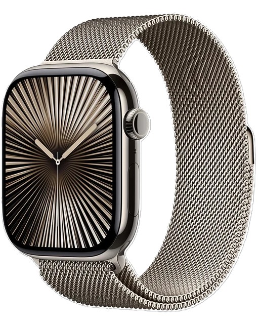 Apple Watch Series 10, 46 мм, корпус из титана, ремешок Milanese цвета "Натуральный титан"
