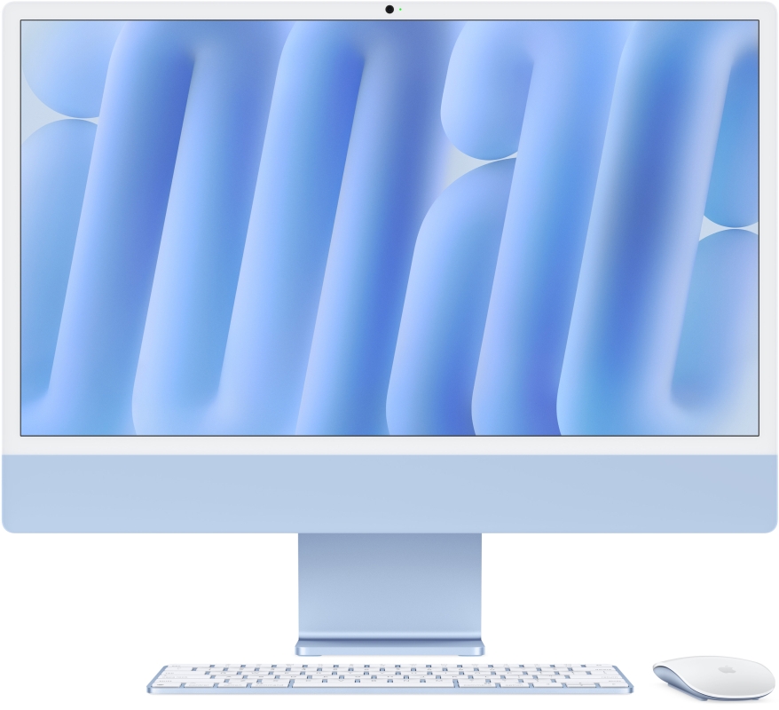 Apple iMac 24" Retina 4,5K, M4 (10C CPU, 10C GPU), 16 ГБ, 256 ГБ SSD, синий