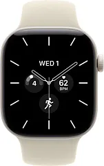 Apple Watch Series 12, 46 мм, Ceramic, корпус жемчужно-белого цвета, спортивный ремешок песочного цвета
