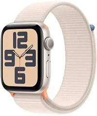 Apple Watch SE (2023), 40 мм, корпус из алюминия цвета «сияющая звезда», спортивный ремешок Loop «сияющая звезда»