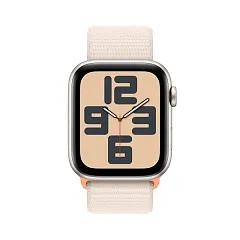 Apple Watch SE (2023), 40 мм, корпус из алюминия цвета «сияющая звезда», спортивный ремешок Loop «сияющая звезда»