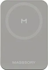 Беспроводной внешний аккумулятор Magssory Pride Pro 5K Magnetic Power Bank, с поддержкой Qi2, "Титановый"