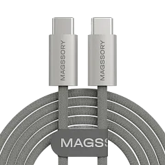Кабель Magssory Line C 60 Вт 2.4 м USB-C Cable, "Титановый"