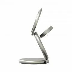 Складное беспроводное зарядное устройство 3в1 Magssory Signature Pro, с поддержкой Qi2, "Титановый"
