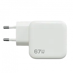 СЗУ Magssory Pulse 67Вт GaN, с функцией быстрой зарядки, Белый