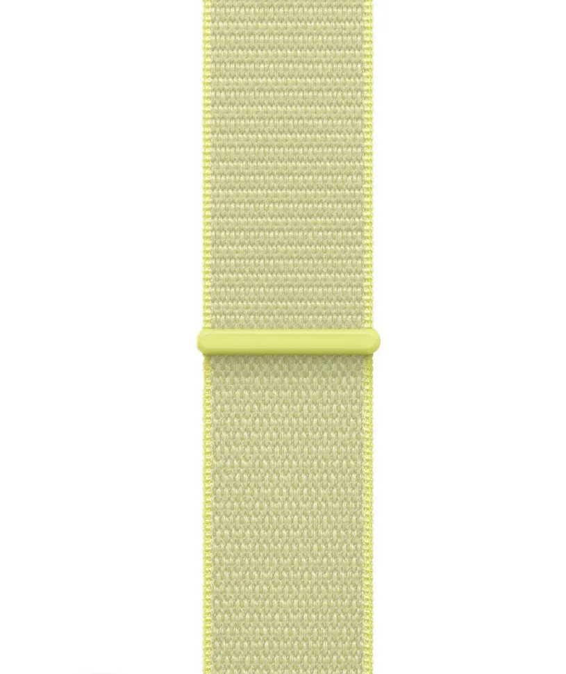 Apple Watch Series 11, 42 мм, корпус из алюминия серебристого цвета, спортивный ремешок Loop неоново-желтого цвета